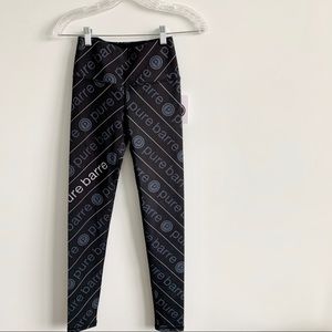 PURE BARRE All Over Logo Leggings High Waist NWT